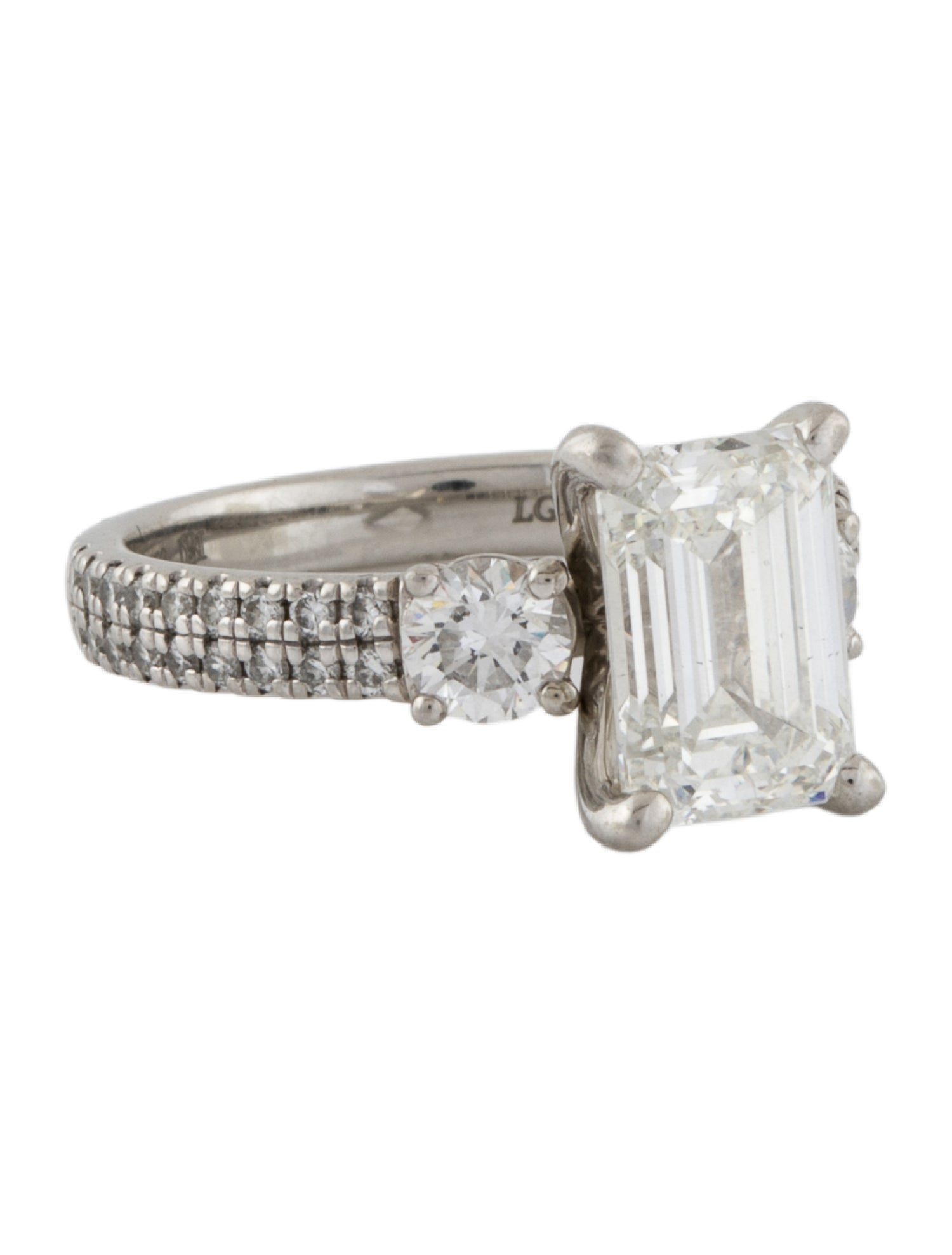 Badgley Mischka Platinum 3.01ct Lab-Grown Diamond Pavé Engagement Ring