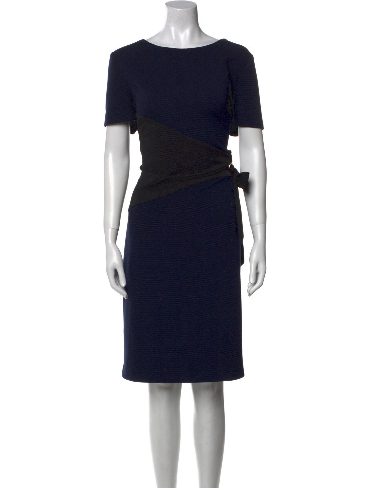 Badgley Mischka Bateau Neckline Knee-Length Dress