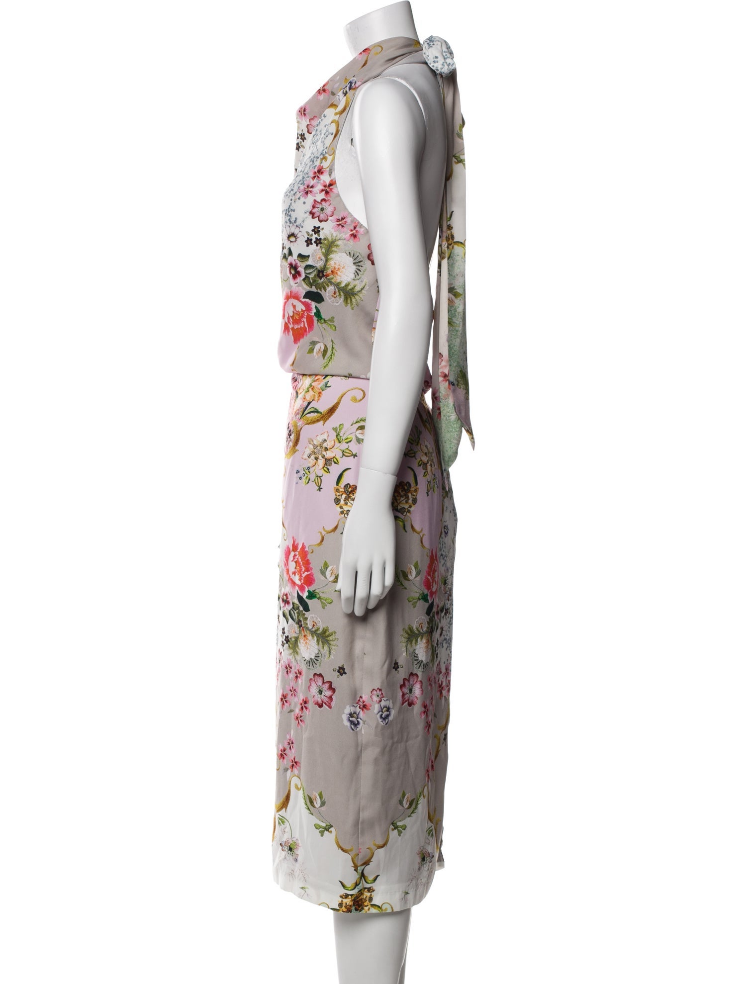 Badgley Mischka Printed Long Dress