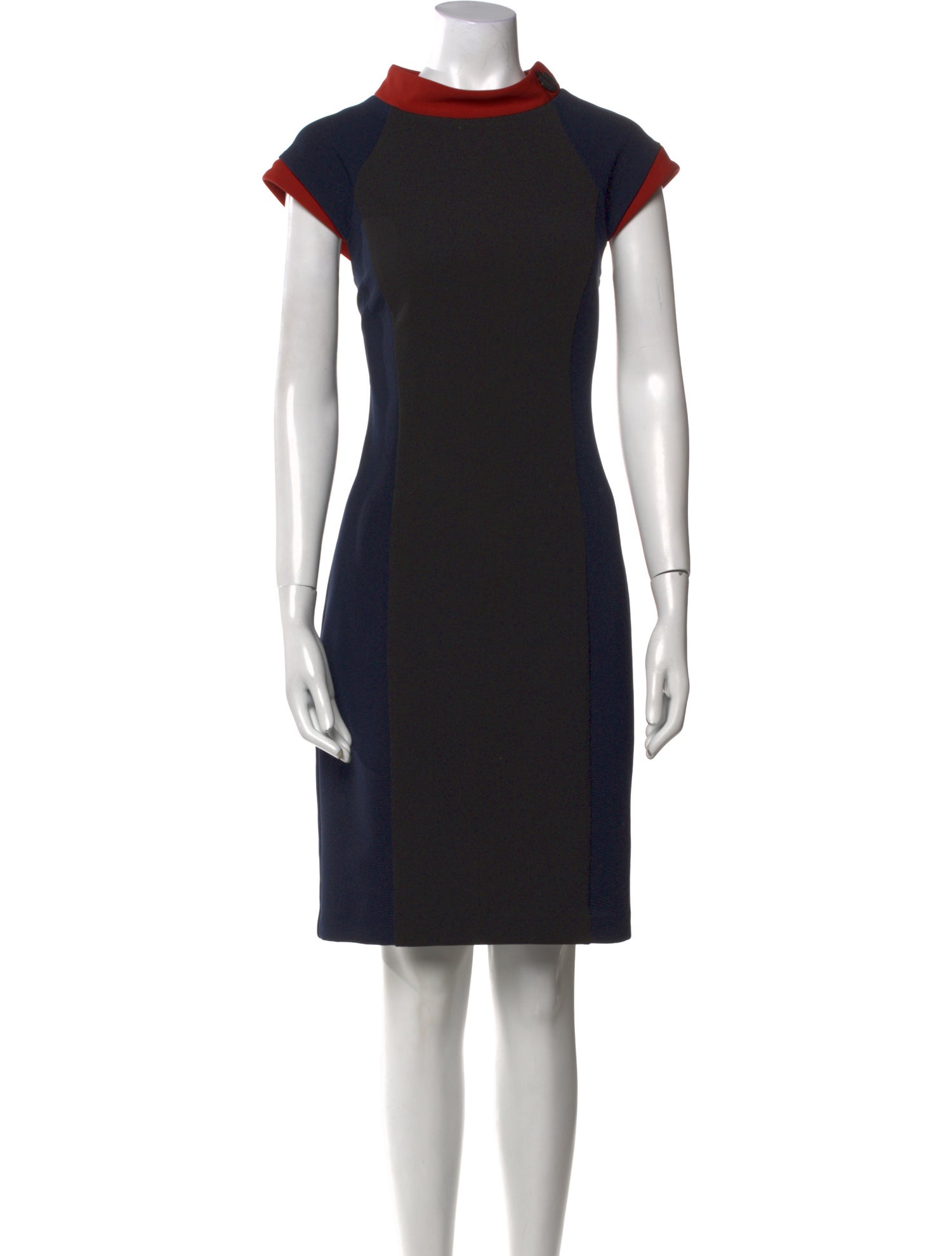 Badgley Mischka Colorblock Pattern Knee-Length Dress