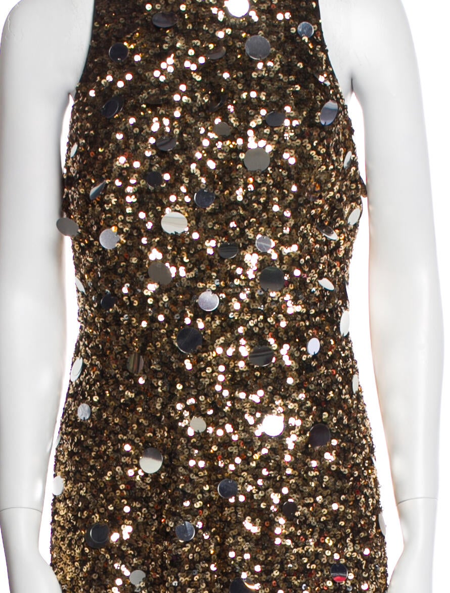 Badgley Mischka Mock Neck Long Dress