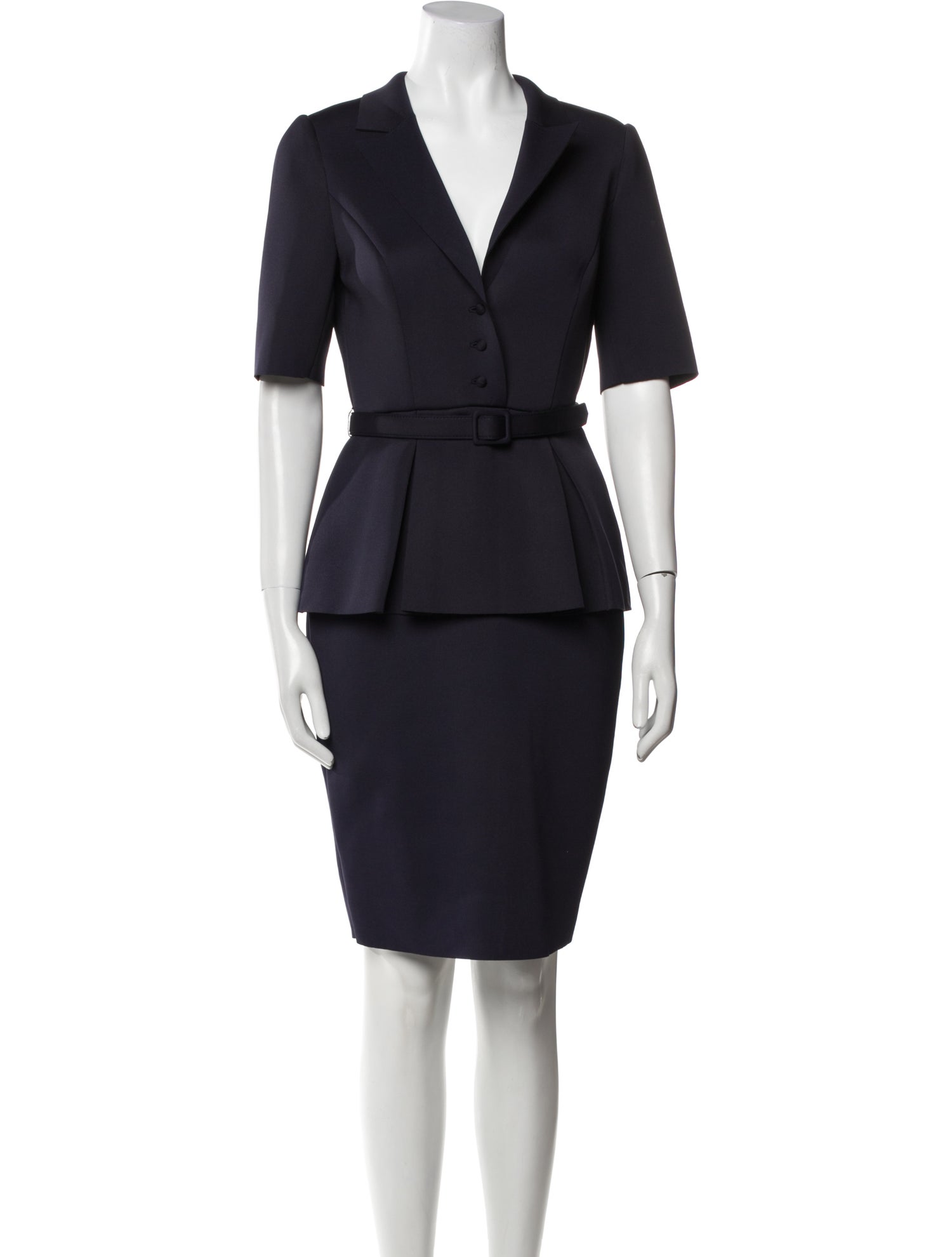 Badgley Mischka V-Neck Knee-Length Dress