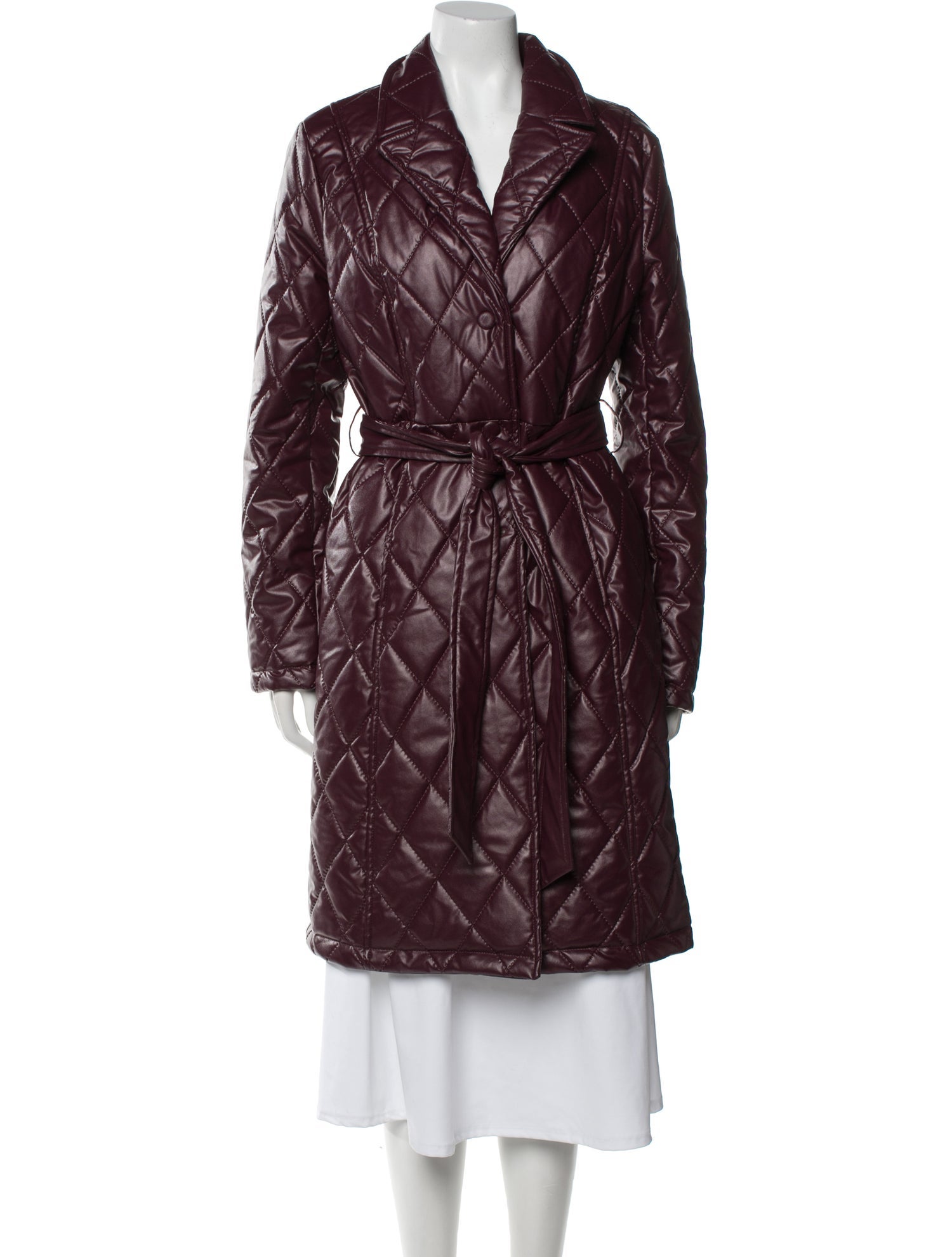 Badgley Mischka Plaid Print Trench Coat