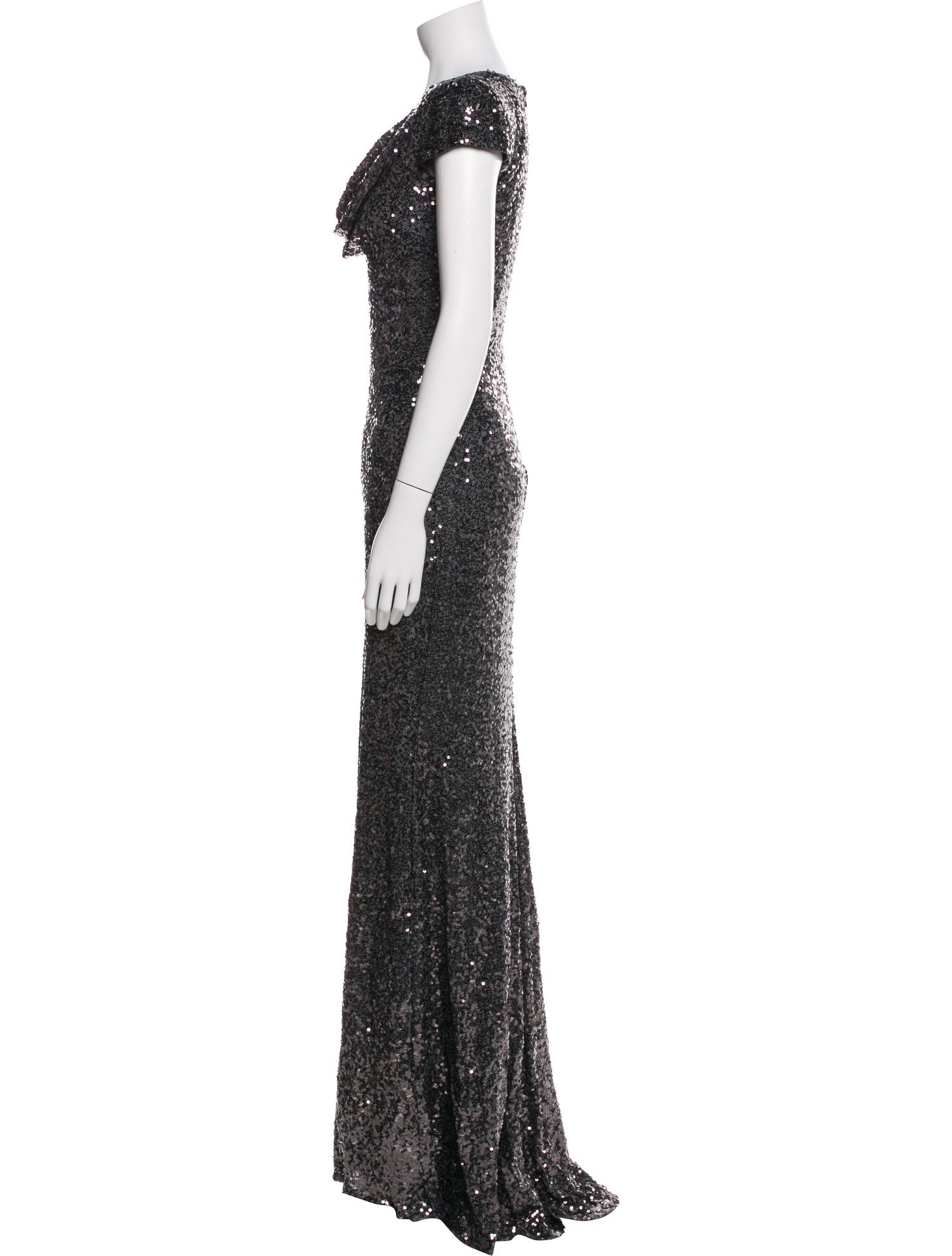 Badgley Mischka Sequin Long Dress