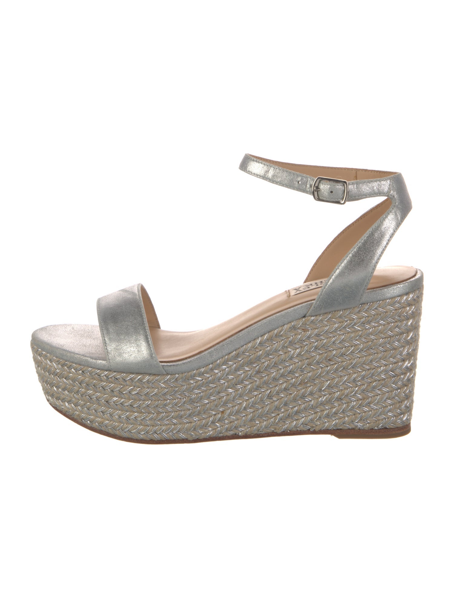Badgley Mischka Leather Colorblock Pattern Espadrilles