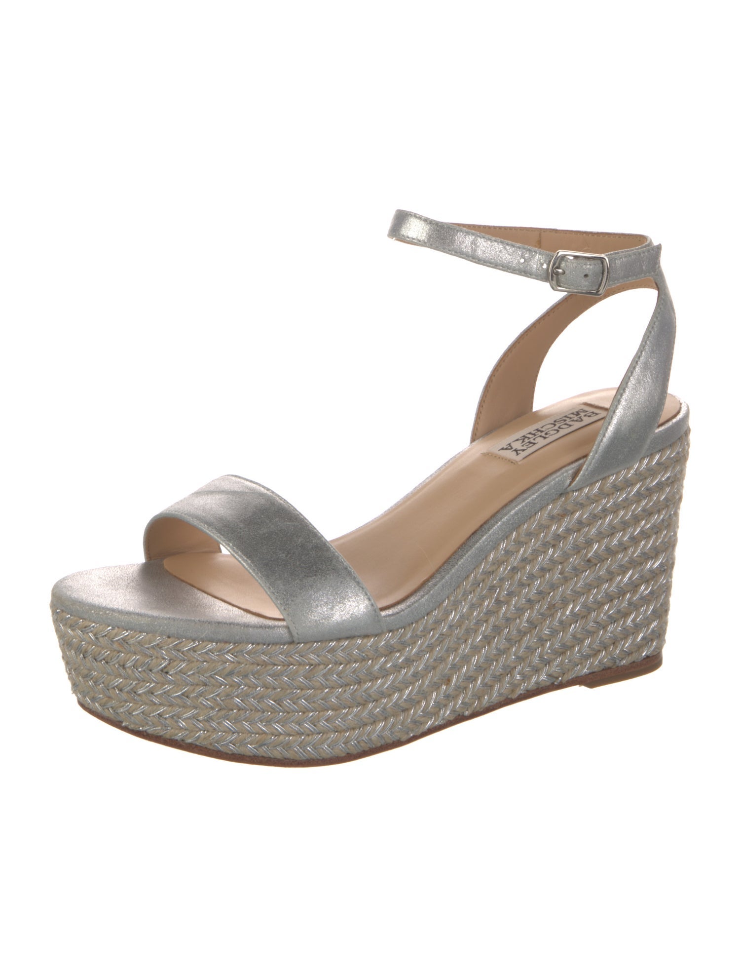 Badgley Mischka Leather Colorblock Pattern Espadrilles