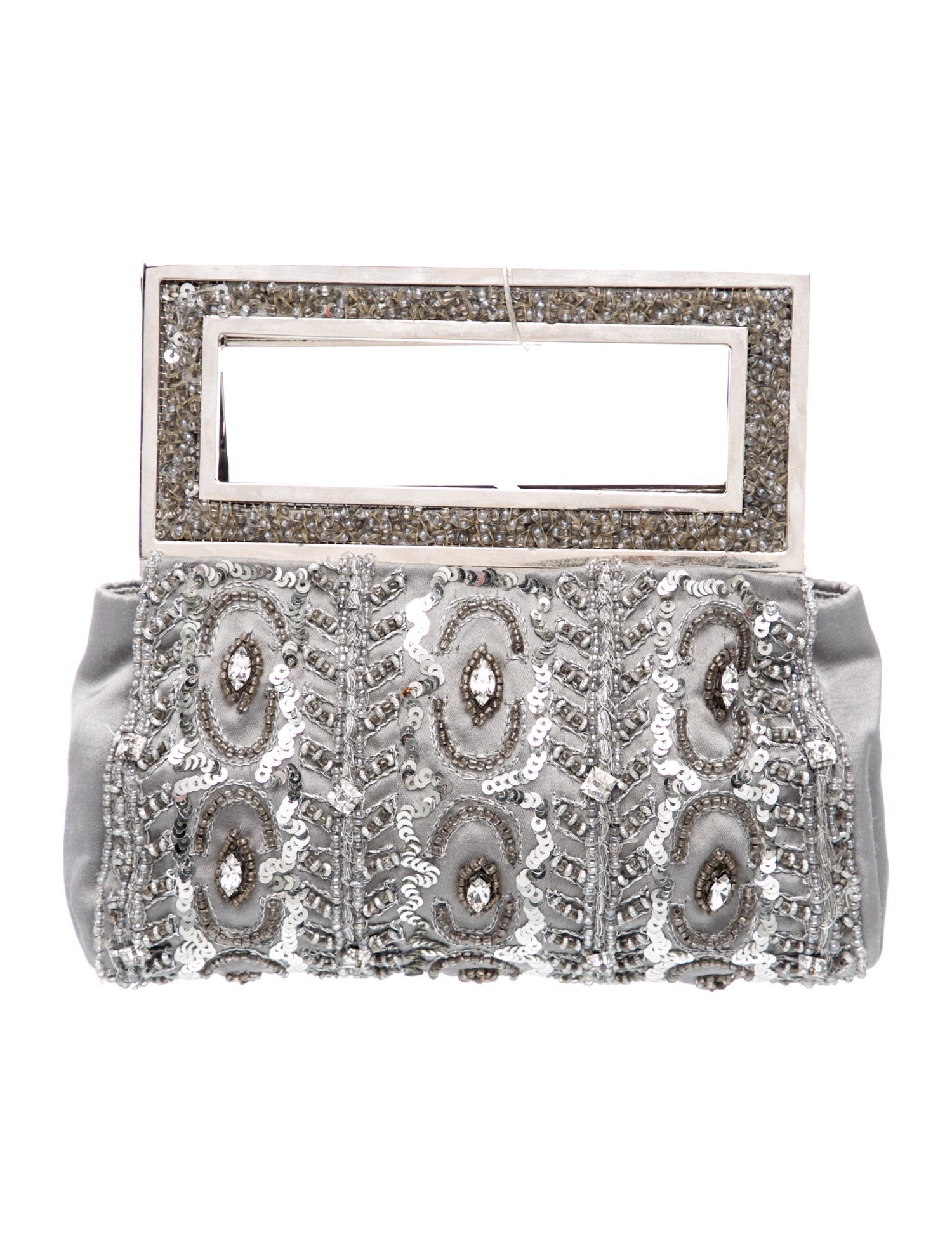 Badgley Mischka Satin Top Handle Bag