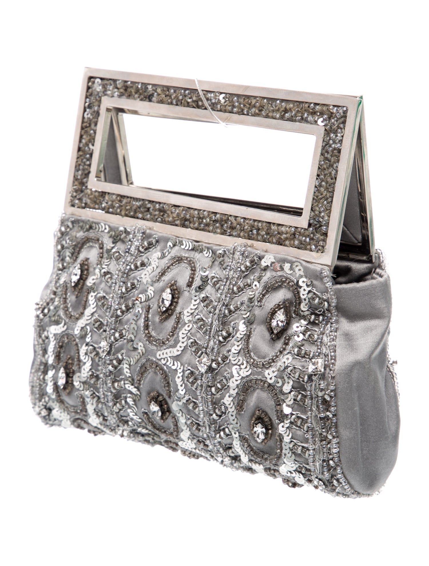 Badgley Mischka Satin Top Handle Bag