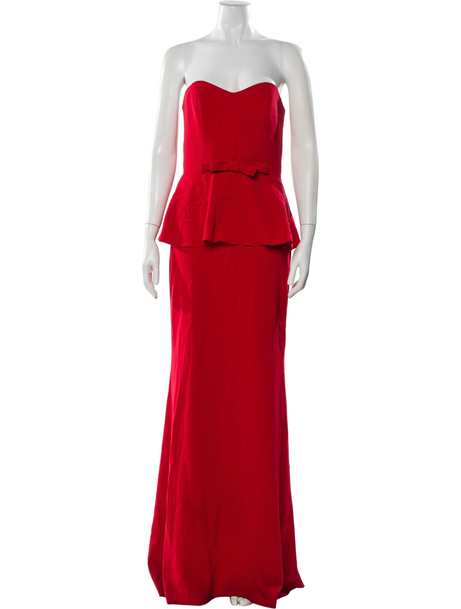 strapless open back dress 2000s Vintage Danes NYC Red Silk Chiffon Evening Gown, Extra Small to   Leslie Courreges