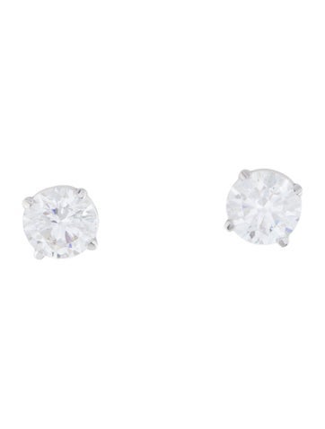 Pre-owned Badgley Mischka 14k 5.69ctw Lab-grown Diamond Stud Earrings In Multi