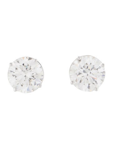 Pre-owned Badgley Mischka 14k 5.31ctw Lab-grown Diamond Stud Earrings In Multi