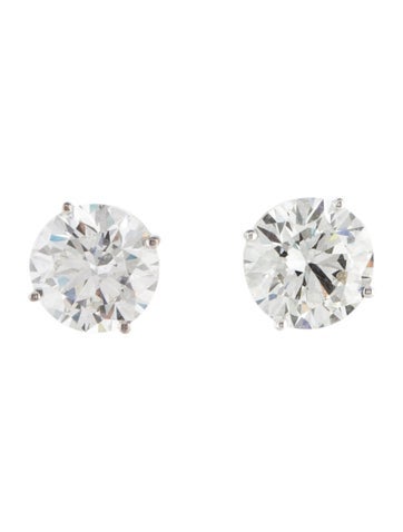 Pre-owned Badgley Mischka 14k 5.17ctw Lab-grown Diamond Stud Earrings In Multi