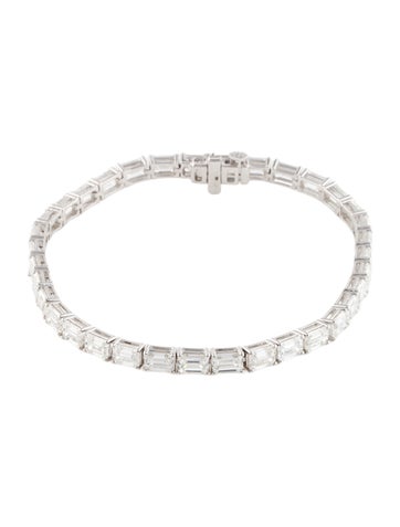 Pre-owned Badgley Mischka 14k 10.85ctw Lab-grown Diamond Tennis Bracelet, 7" In Multi