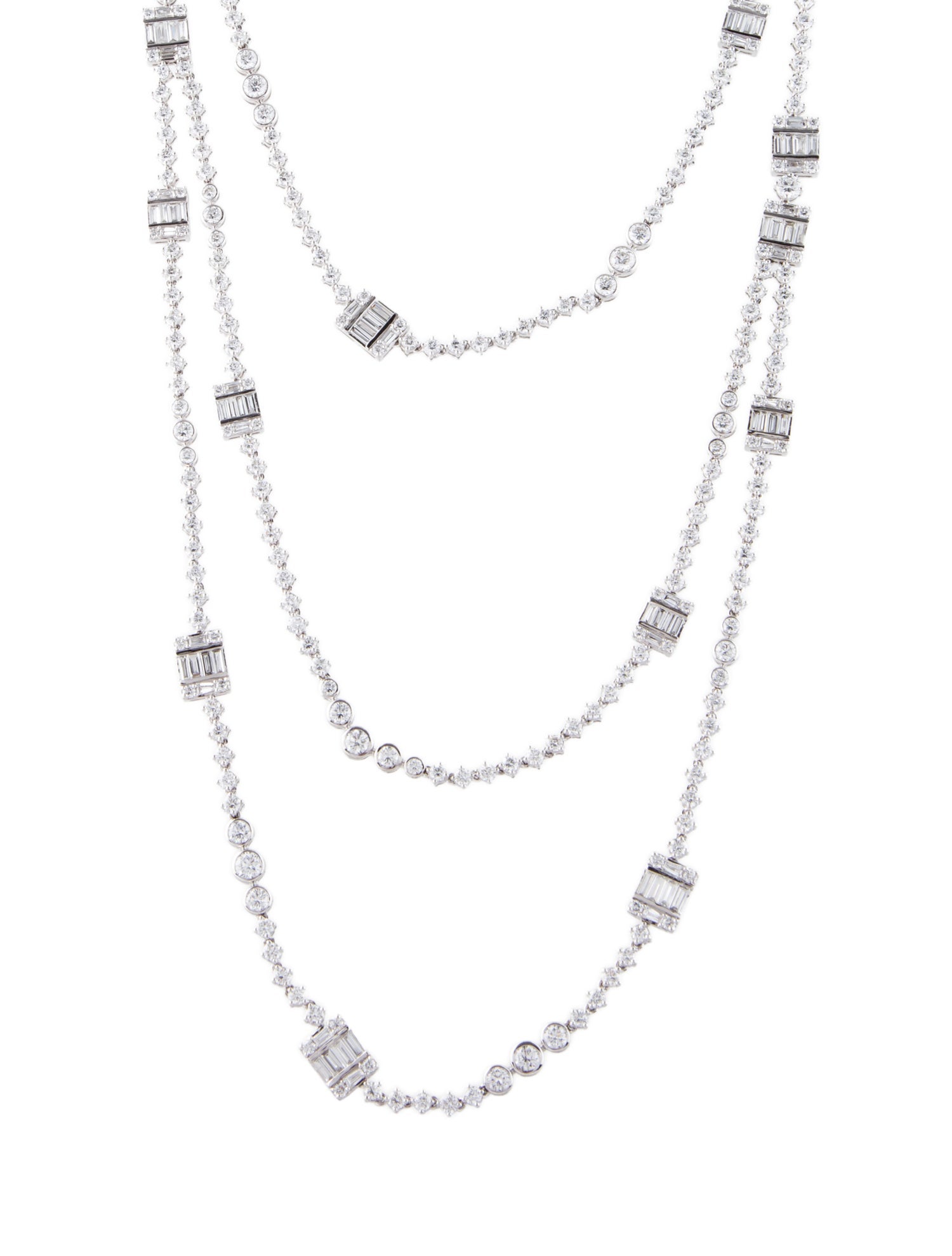 Badgley Mischka 14K 21.50ctw Lab-Grown Diamond Multistrand Necklace