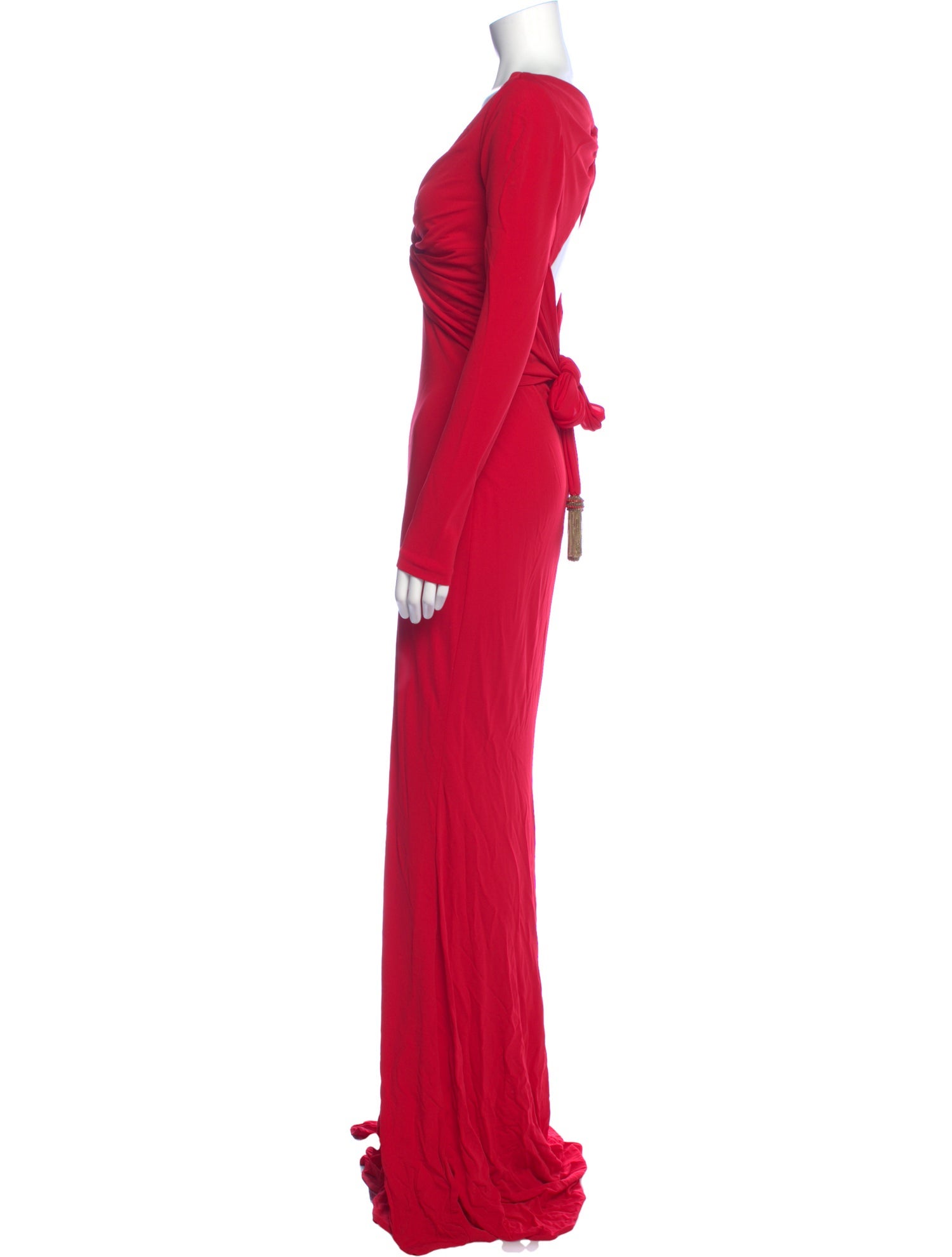 chinese dress ladies Badgley Mischka | Long Sleeve Ruffle Shoulder Gown main image 0