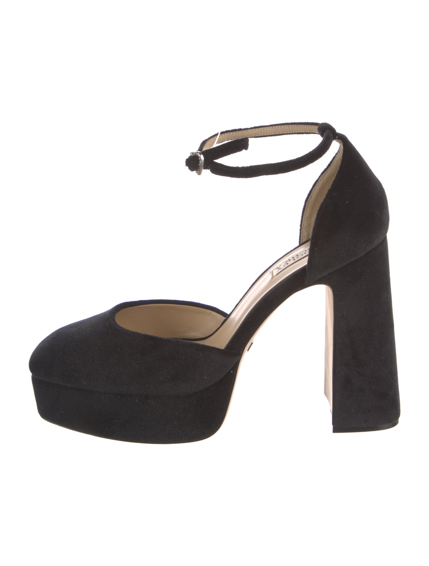 Badgley Mischka Suede Crystal Embellishments D'Orsay Pumps