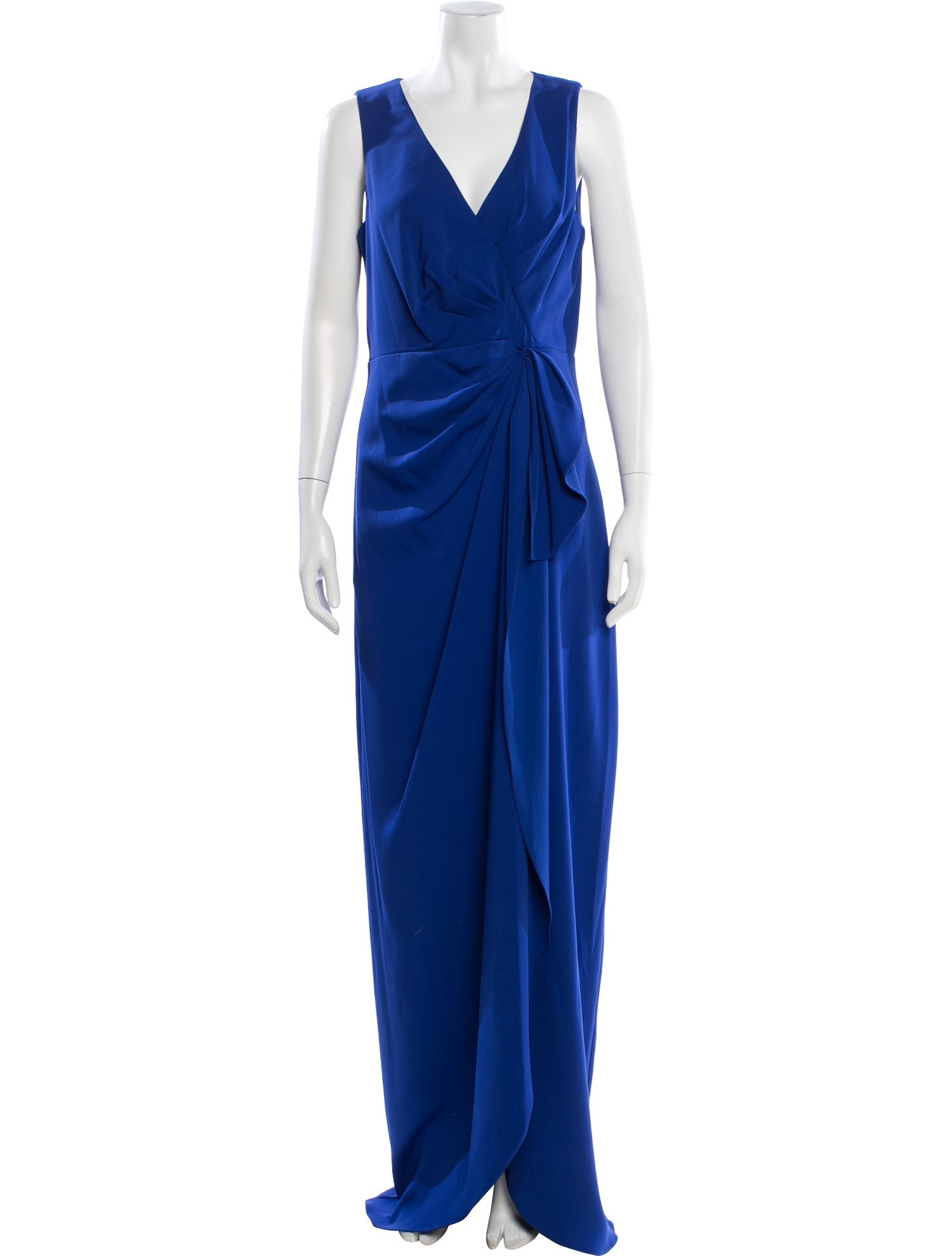 a blue dress A-Line Satin Blue Long Prom Dress, Blue Long Formal Dress – shdress