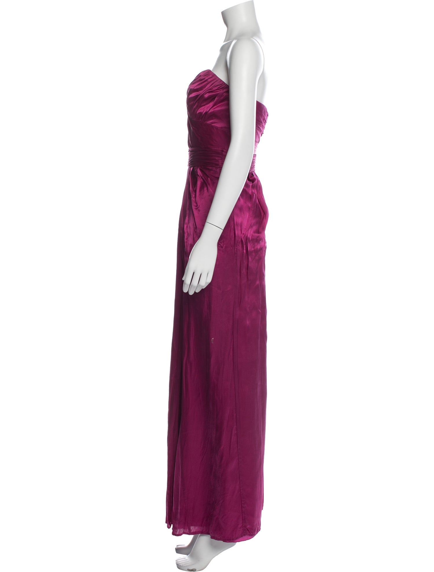 badgley mischka silk long dress Badgley Mischka Faux Wrap Gown