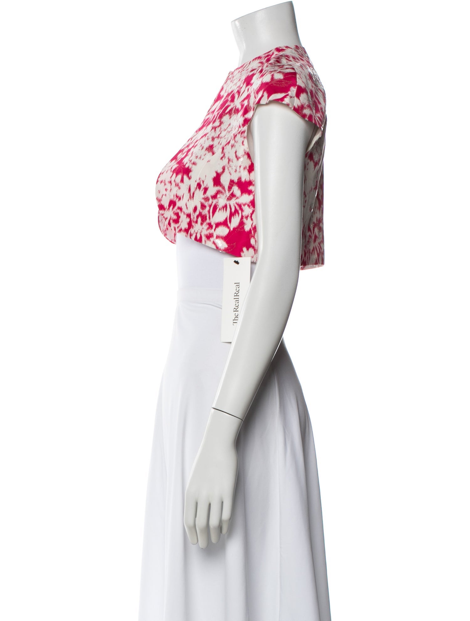 Badgley Mischka Silk Floral Print Bolero