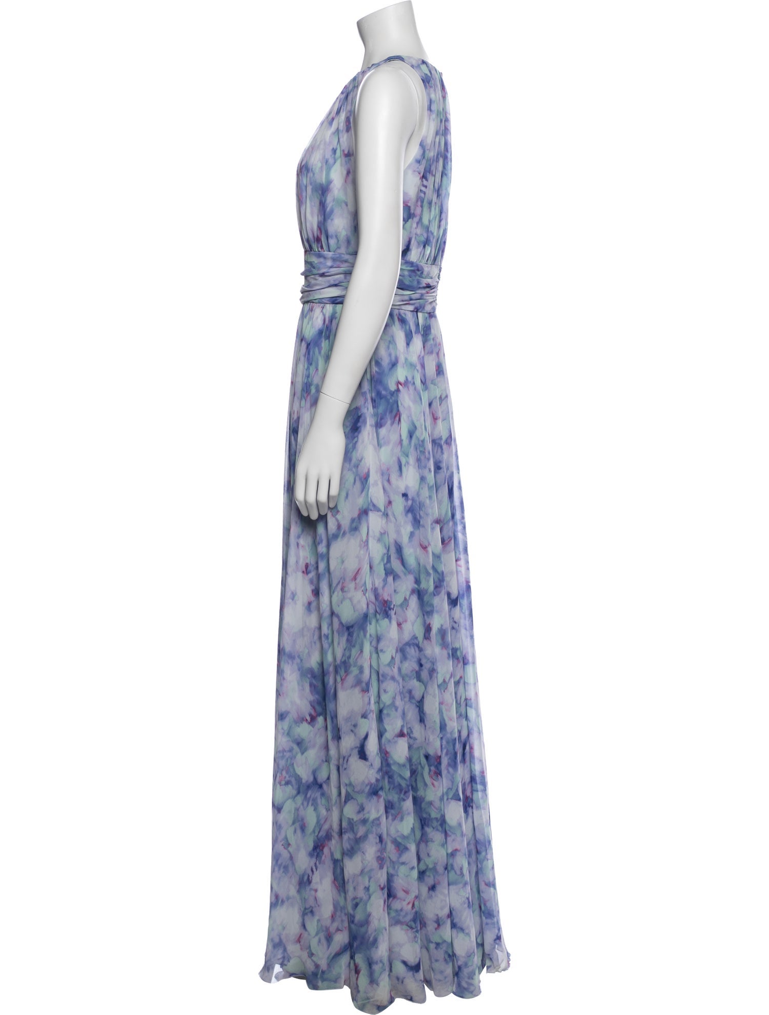 Badgley Mischka Printed Long Dress