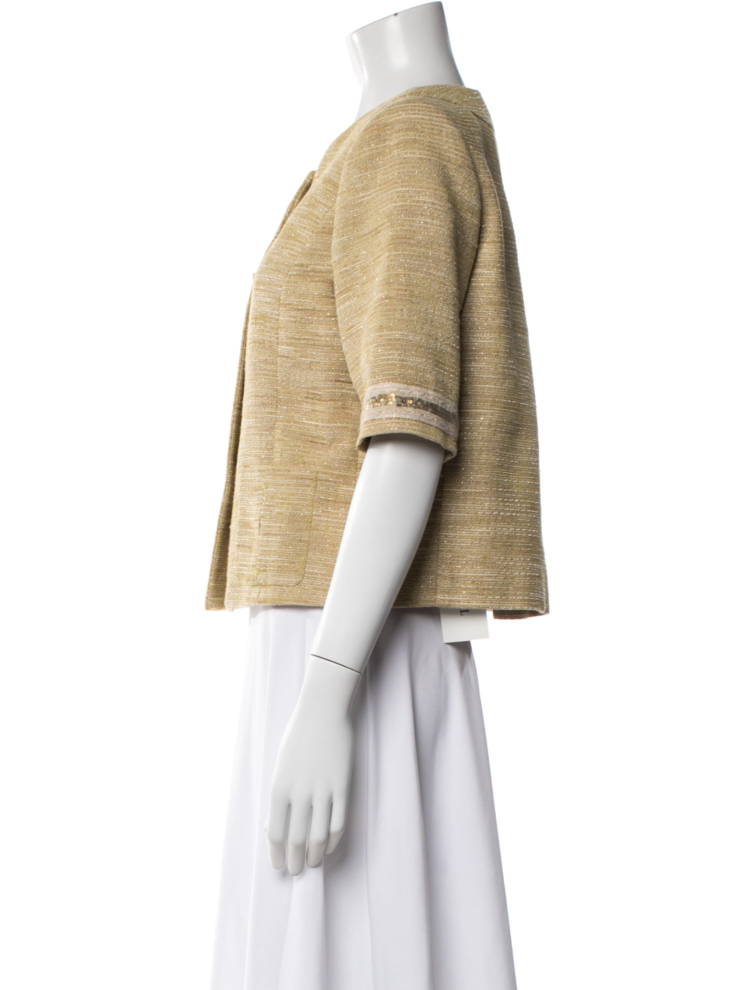 Badgley Mischka Linen Tweed Pattern Jacket