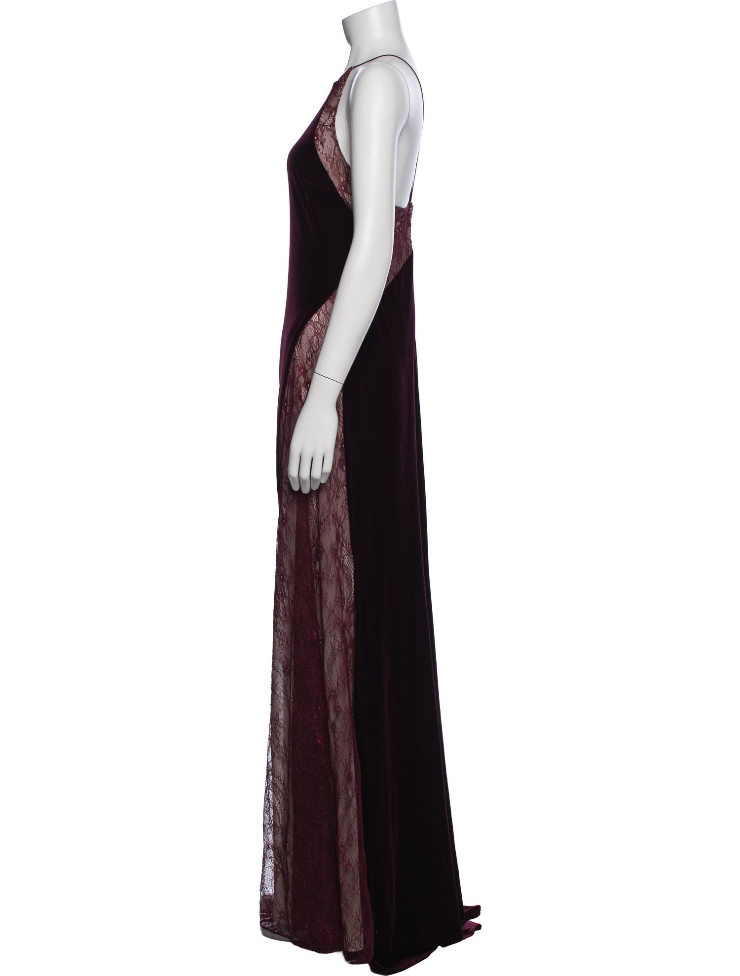 Badgley Mischka Lace Pattern Long Dress