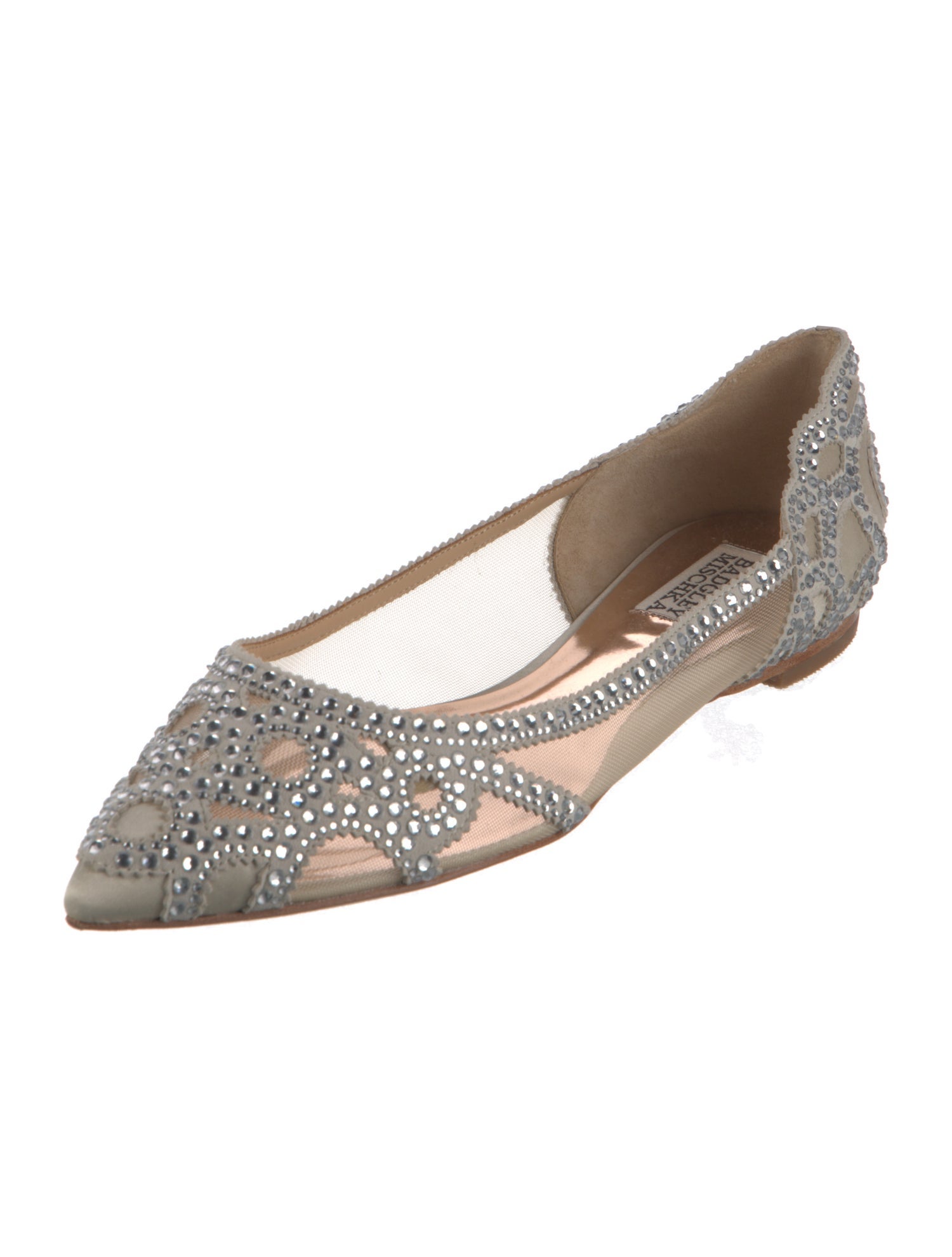 Badgley Mischka Crystal Patterned D'Orsay Flats