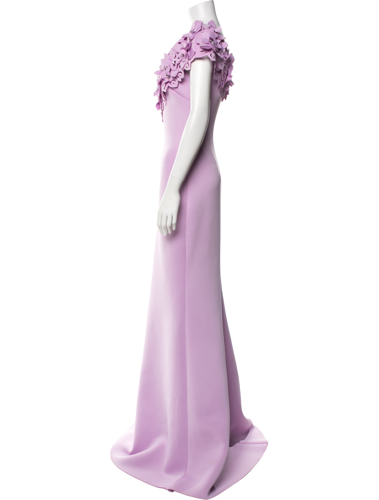Badgley Mischka Floral Print Long Dress
