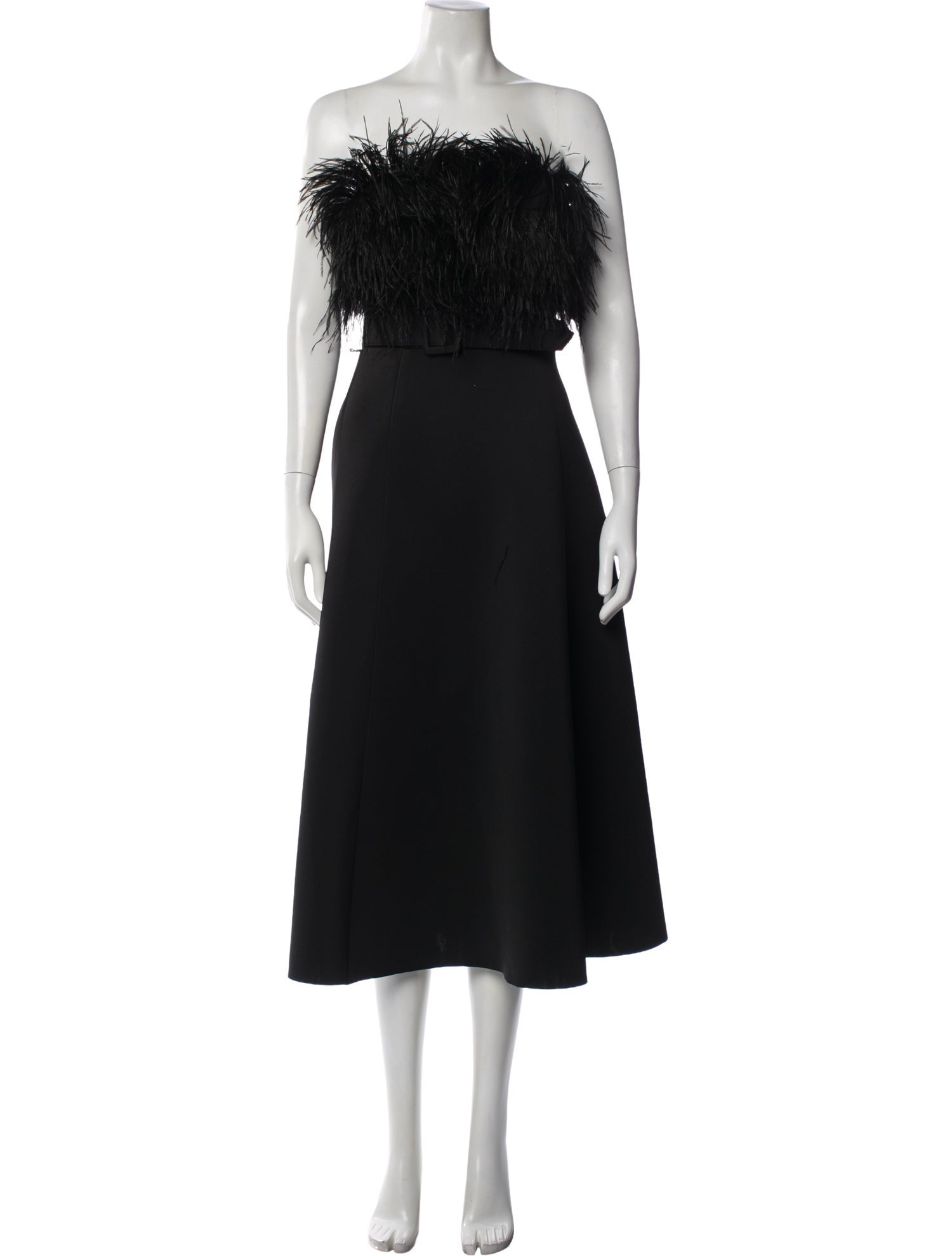 Badgley Mischka Strapless Midi Length Dress - Black Dresses, Clothing - BAG85557