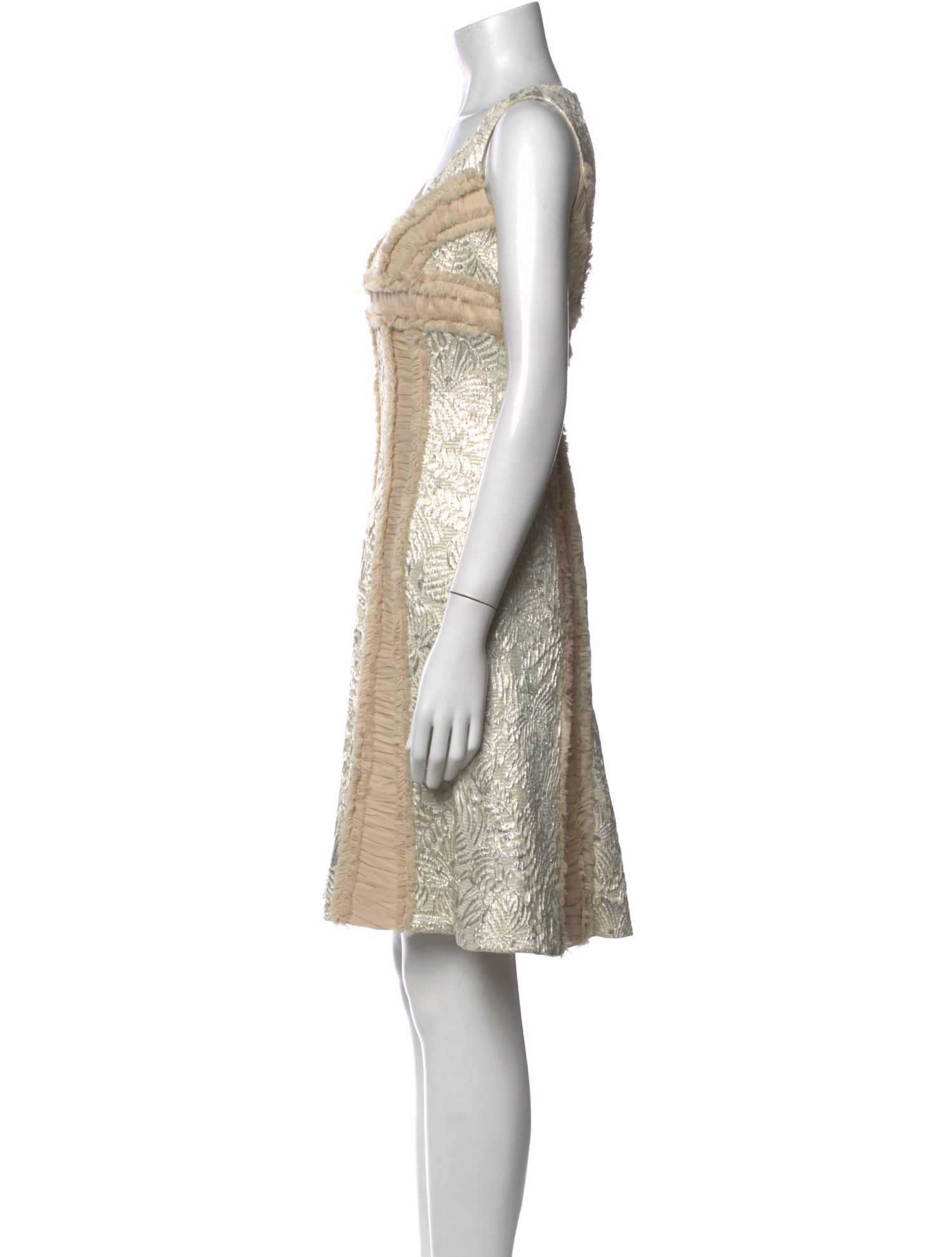 Badgley Mischka Floral Print Mini Dress - Metallic Dresses, Clothing - BAG86136