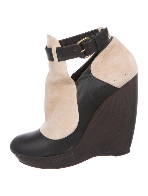 Balenciaga Suede Platform Booties Black