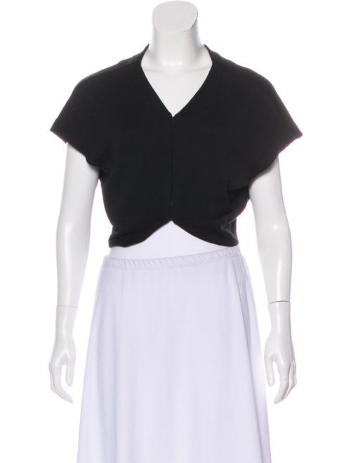 Balenciaga Short Sleeve Wool Cardigan Black