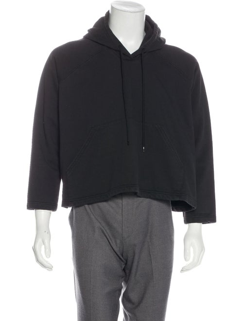 Balenciaga Woven Cropped Hoodie black