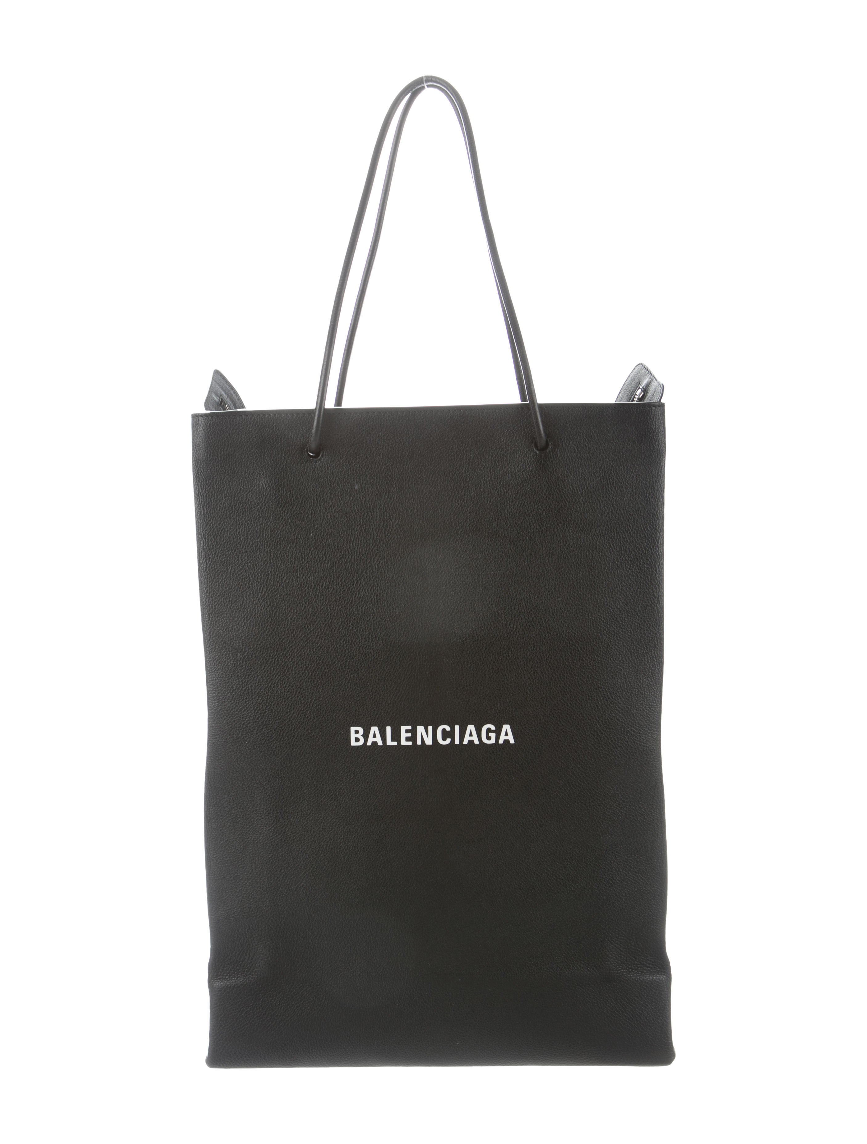 Balenciaga Logo Medium North/South Shopping Tote - Black
