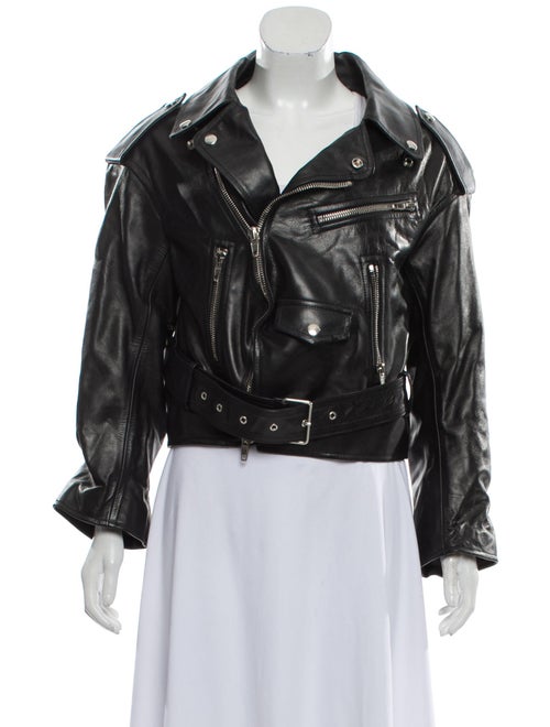 Balenciaga Leather Moto Jacket Black