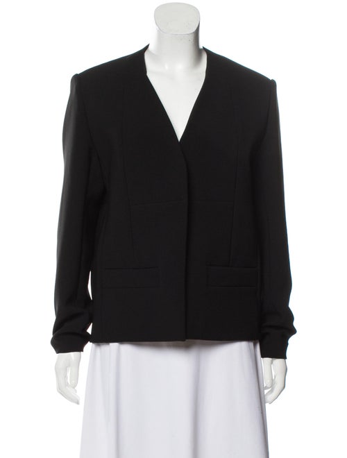 Balenciaga Collarless Structured Blazer Black
