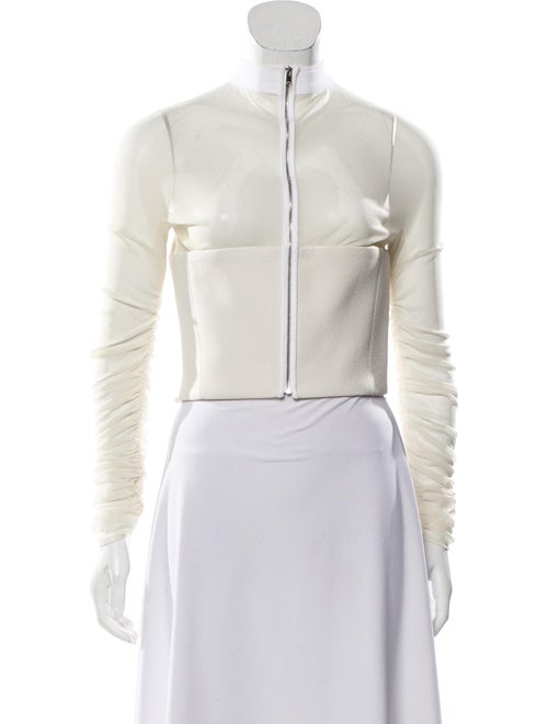 Balenciaga Paneled Cropped Jacket silver