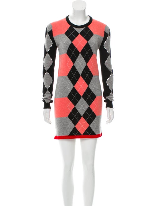 Balenciaga Wool Argyle Dress grey