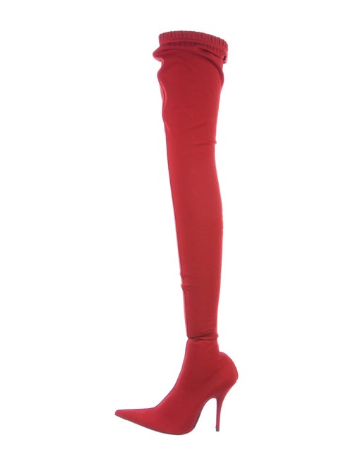 Balenciaga Knife Over-The-Knee Boots Red