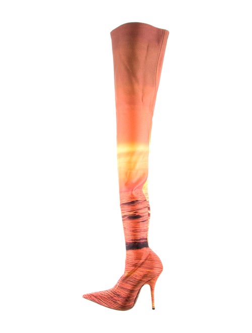 Balenciaga Fabric Over-The-Knee Boots Orange