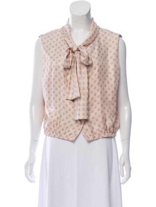 Balenciaga Silk Polka Dot Print Top