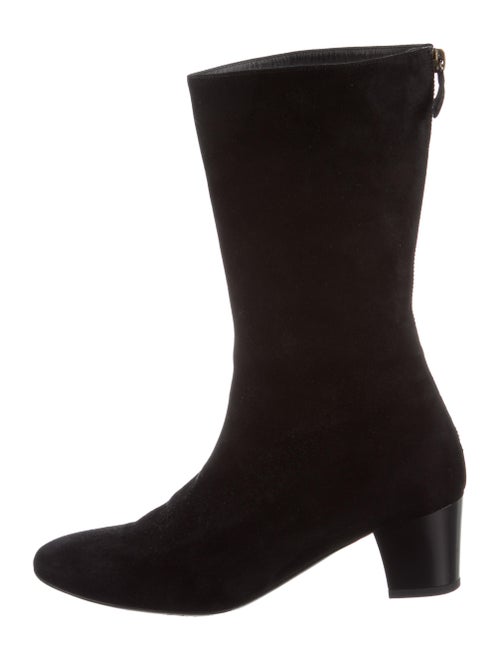 Balenciaga Mid-Calf Boots Suede Boots Black
