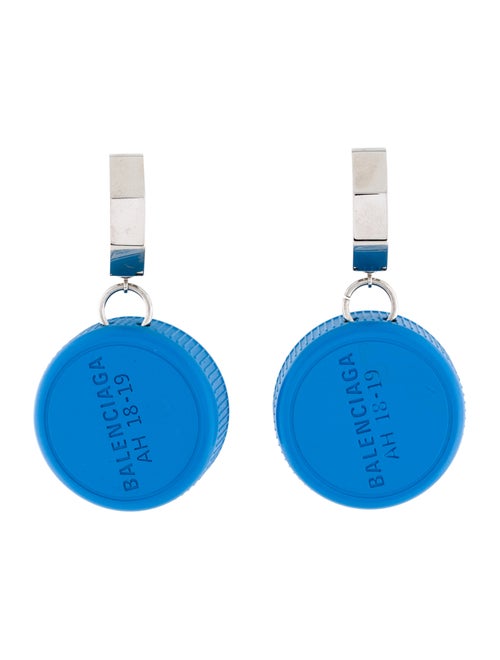 Balenciaga Bottle Cap Drop Earrings Silver