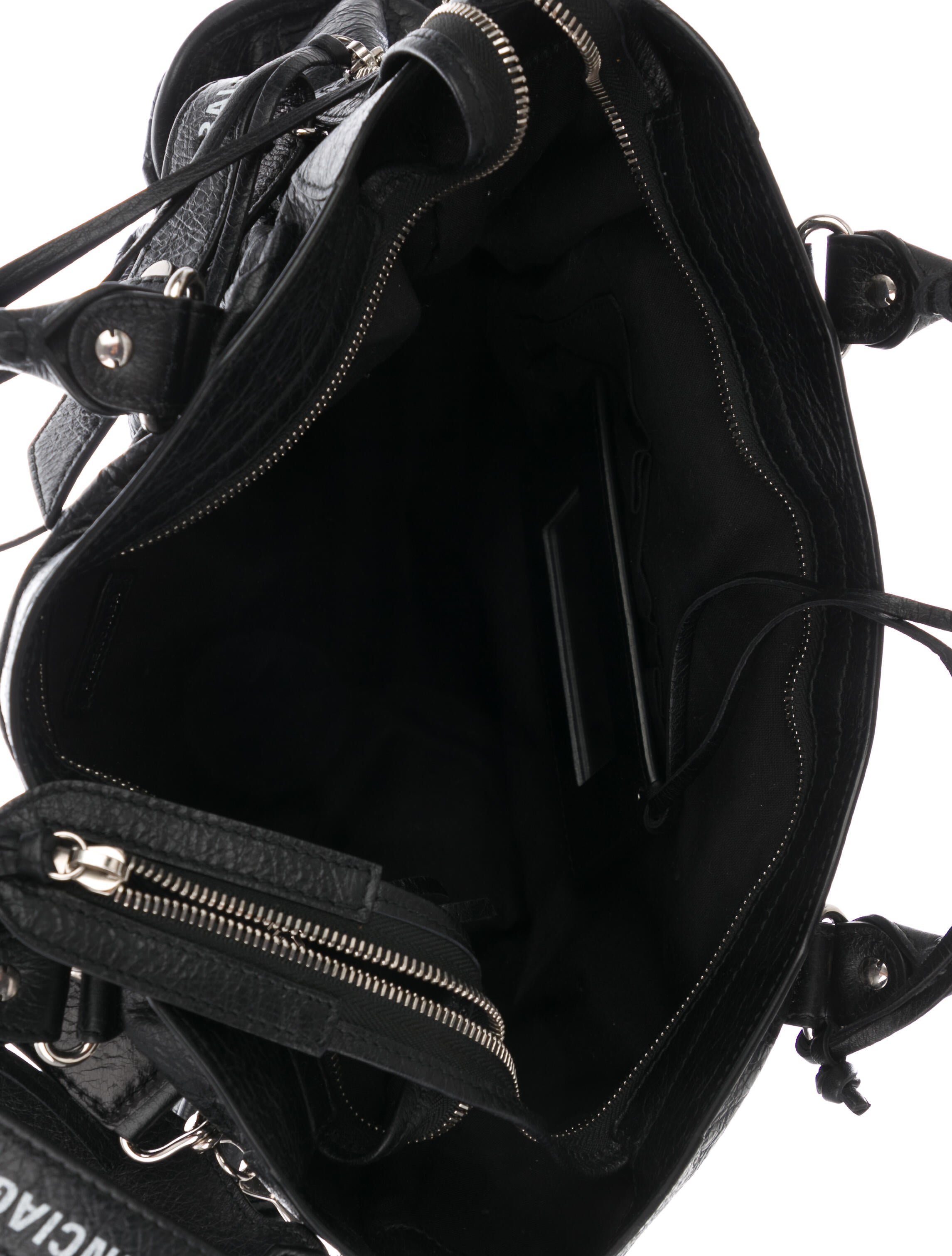 Balenciaga Motocross Classic Spike City Bag - Black Handle Bags