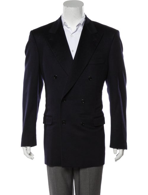 Balenciaga Cashmere Double-Breasted Blazer navy