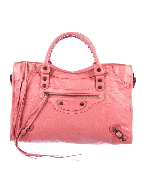 Balenciaga Motocross Classic City Bag Coral