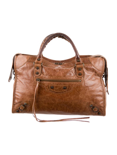 Balenciaga Motocross Classic City Bag Brown
