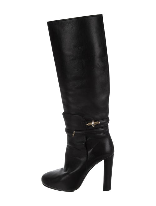 Balenciaga Leather Knee-High Boots Black