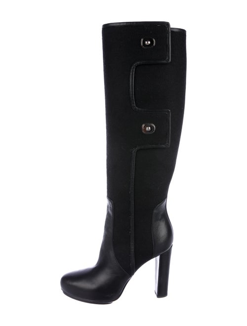 Balenciaga Leather Knee-High Boots Black