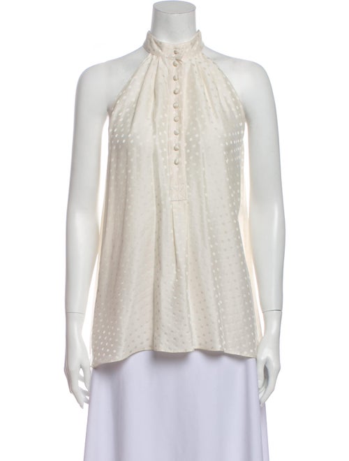Balenciaga Silk Halterneck Blouse White